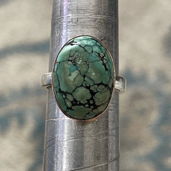 Hubei turquoise rose gold tone sterling silver size 7.25 ring - Picture 11 of 11